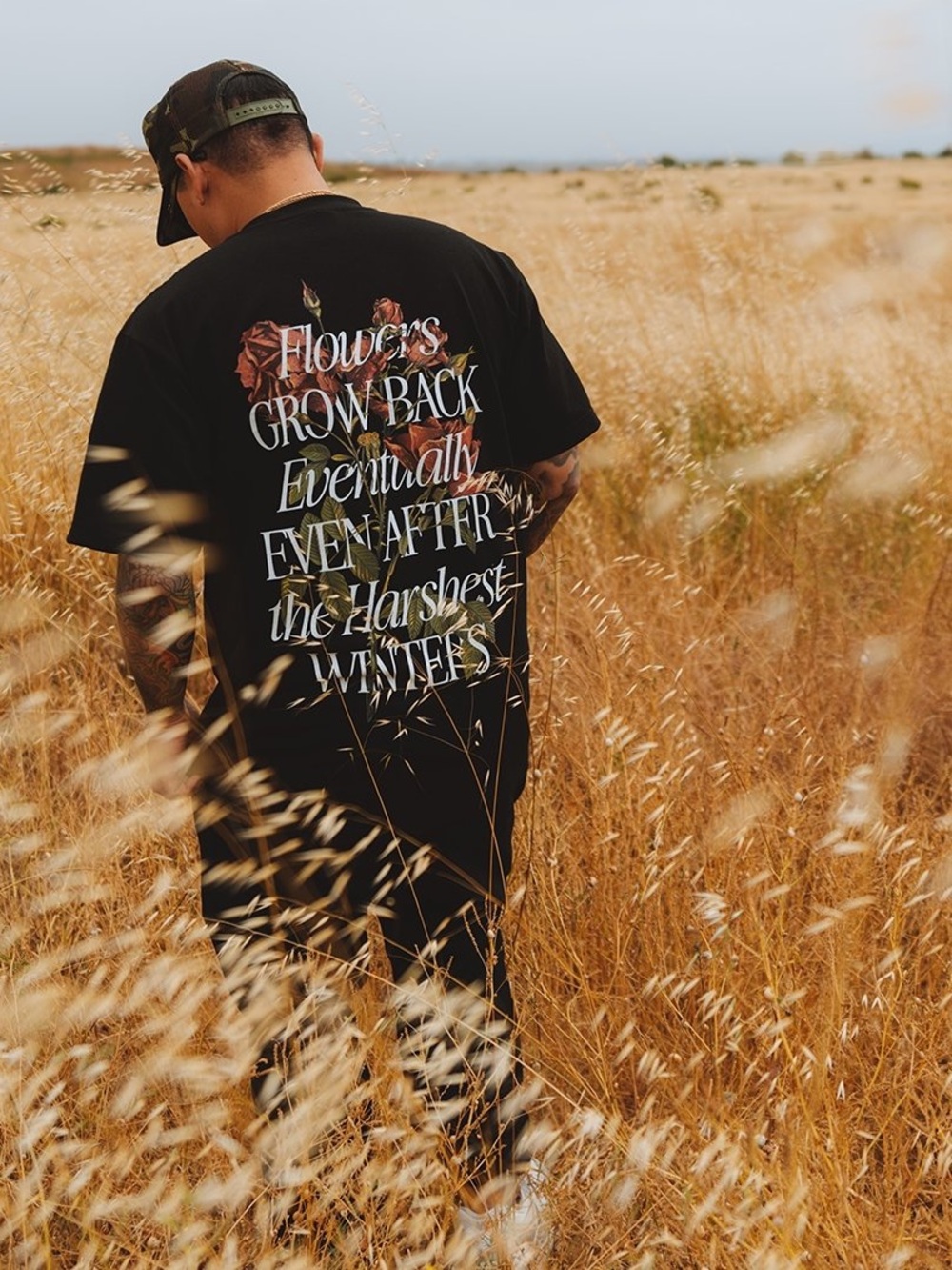 GROWTH EVENTUALLY BLACK TEE NWOT - Picture 2 of 14
